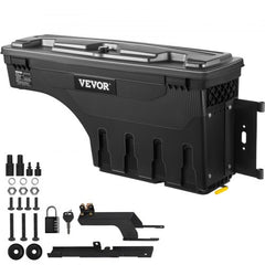 Truck Bed Storage Box, Lockable Swing Case with Password Padlock, 6.6 Gal/25 L ABS Wheel Well Tool Box, Waterproof and Durable, Compatible with Ford F-150 2015-2021, Passenger Side