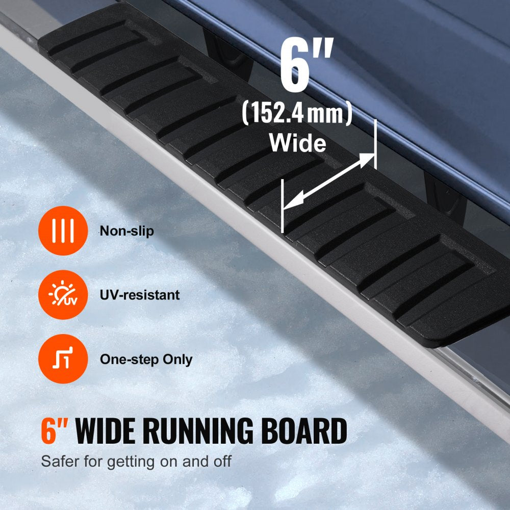 Running Boards 6" Step Bars Fit 2015-2023 Ford F150-Crew Cab 500 LBS 2 PCS