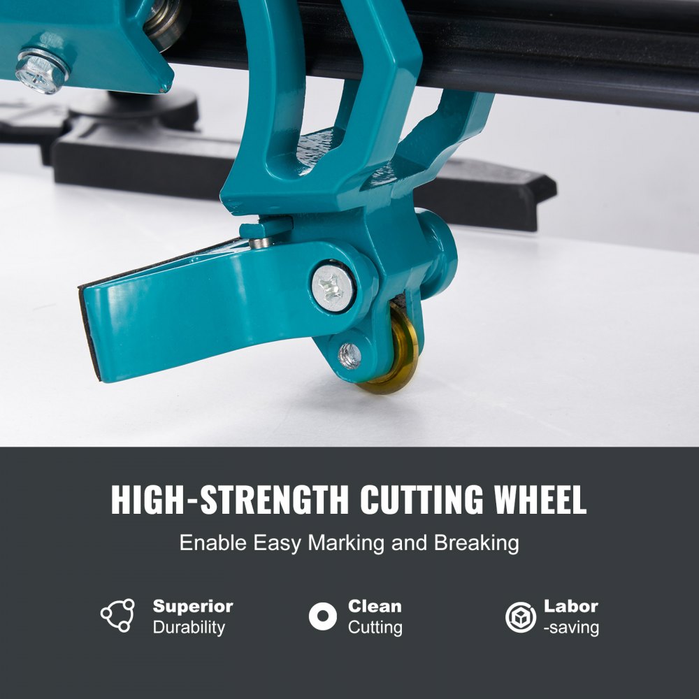 Bostome 40" manual tile cutter with infrared positioning and tungsten carbide cutting wheel.