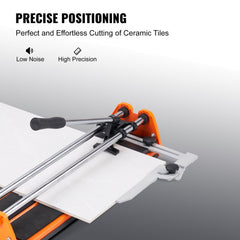 Bostome 17" manual tile cutter with tungsten carbide wheel for precise cuts on porcelain and ceramic.