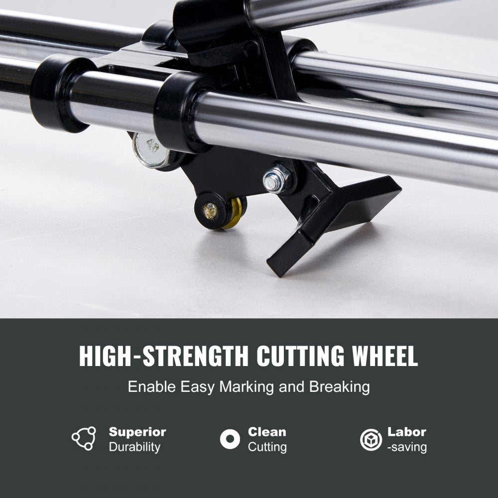 Bostome 17" manual tile cutter with tungsten carbide wheel and ergonomic handle for precise cuts.