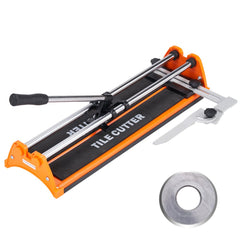 Bostome 17" manual tile cutter with tungsten carbide wheel and ergonomic handle for precise cuts.