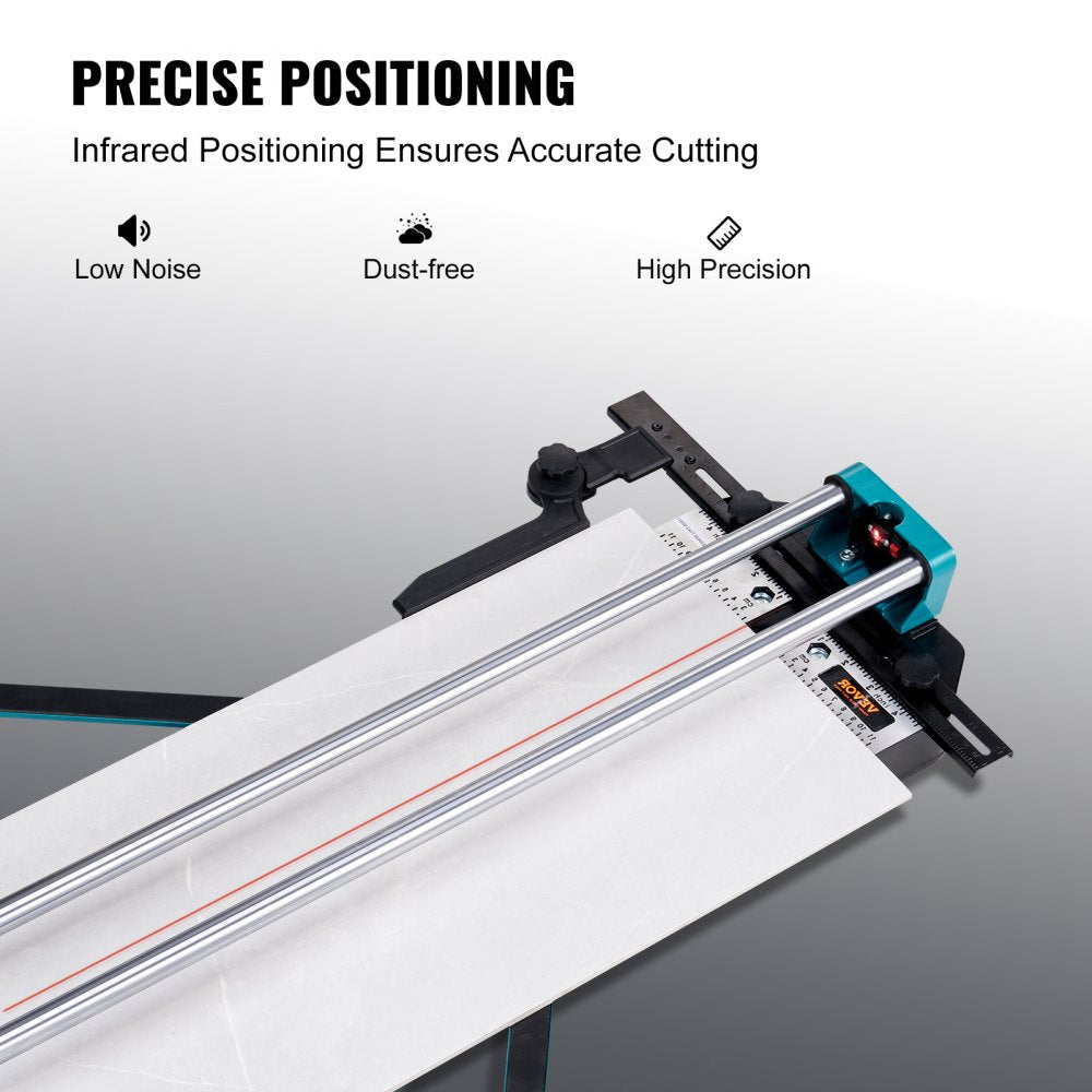 Bostome 48" manual tile cutter with infrared positioning and ergonomic handle for precise cuts.