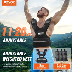 11-20lb Adjustable Weighted Vest for Men Women Strength Training Running