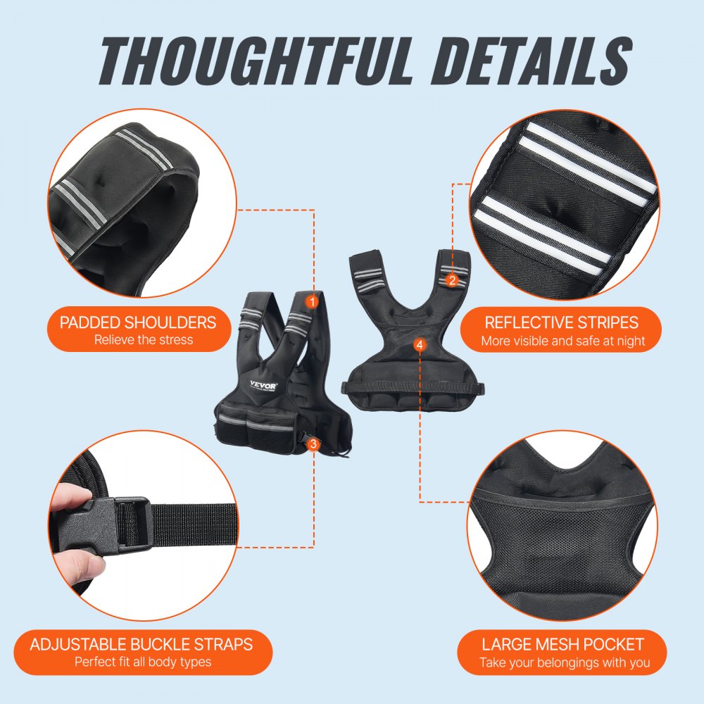 11-20lb Adjustable Weighted Vest for Men Women Strength Training Running