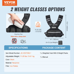 11-20lb Adjustable Weighted Vest for Men Women Strength Training Running
