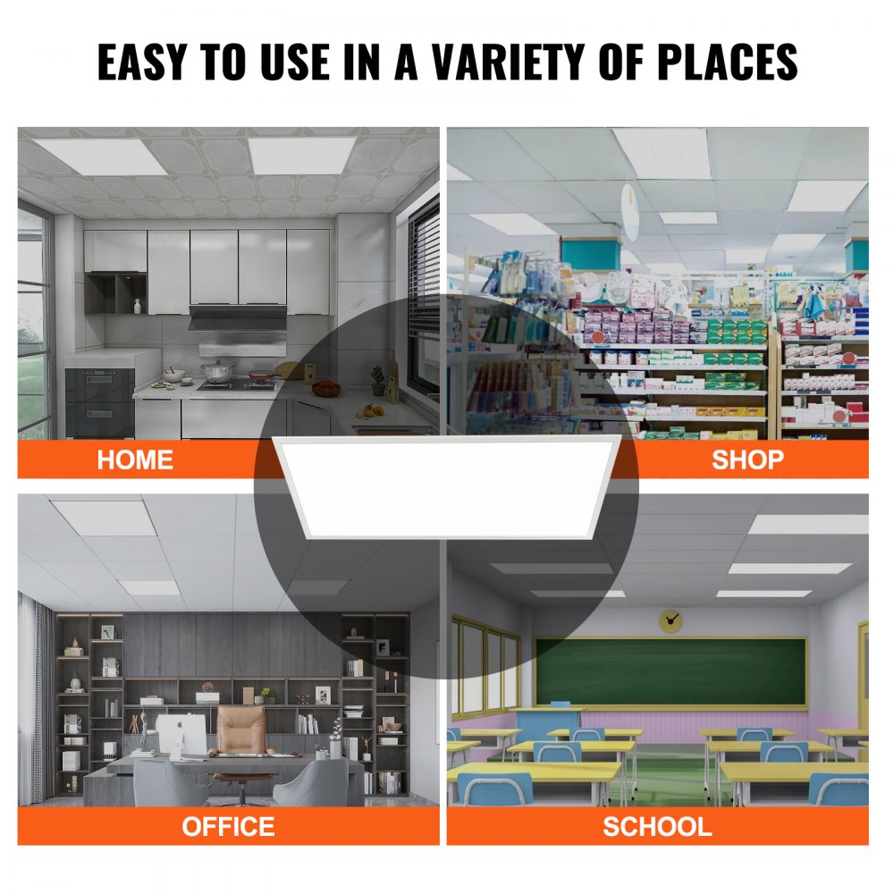 1 Pack 2x4 FT LED Flat Panel Light, 6000LM 50W, Surface Mount LED Drop Ceiling Light Fixture with Adjustable Color Temperature 3500K/4000K/5000K, Ultra Thin for Home Off Tested to UL Standards