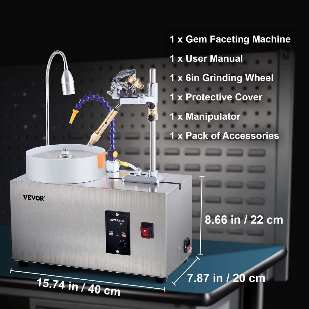 Bostome Gem Faceting Machine with stainless steel body and adjustable speed for jade polishing.