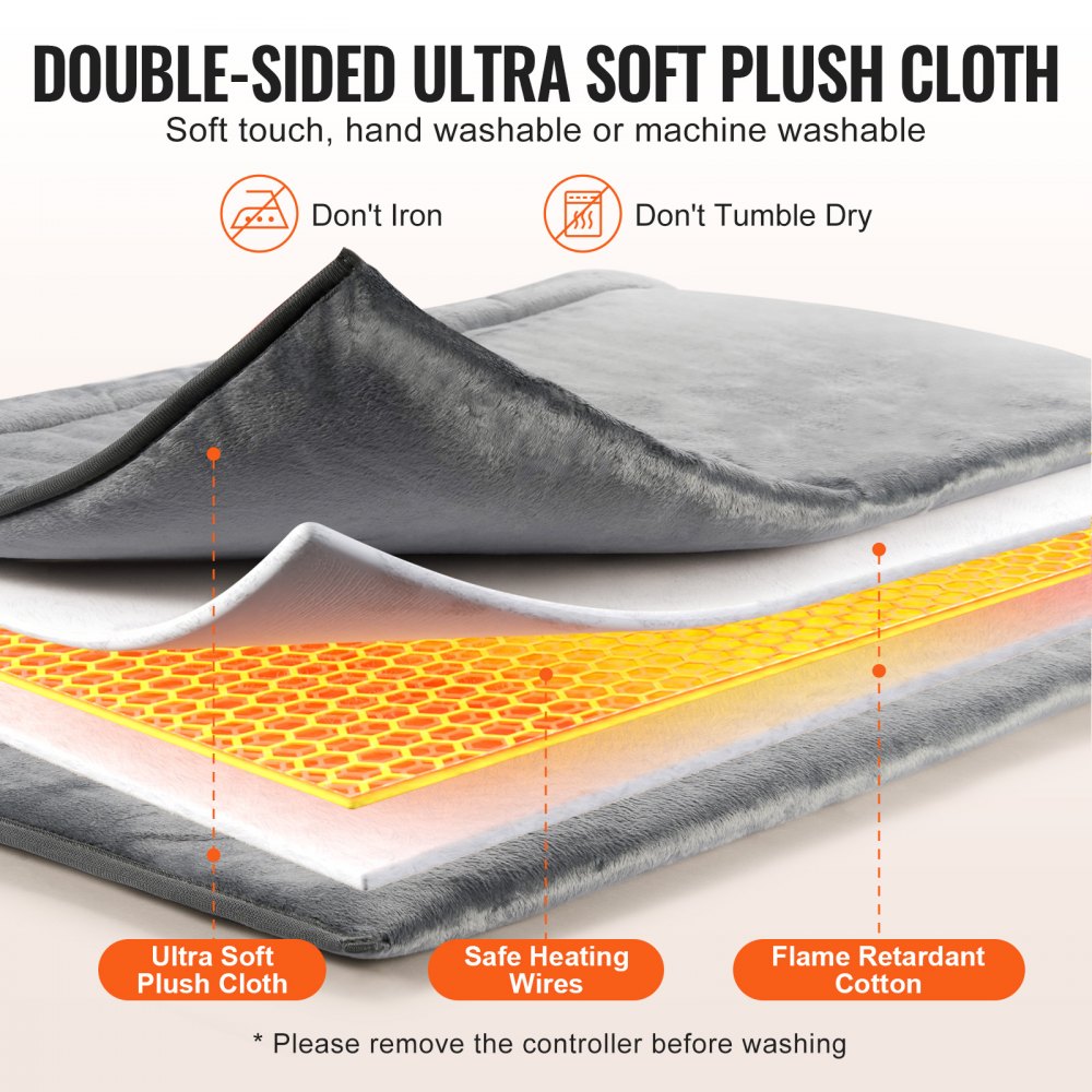 Electric Heated Foot Warmer Soft Flannel Foot Heating Pad 21.5" x 19.0"