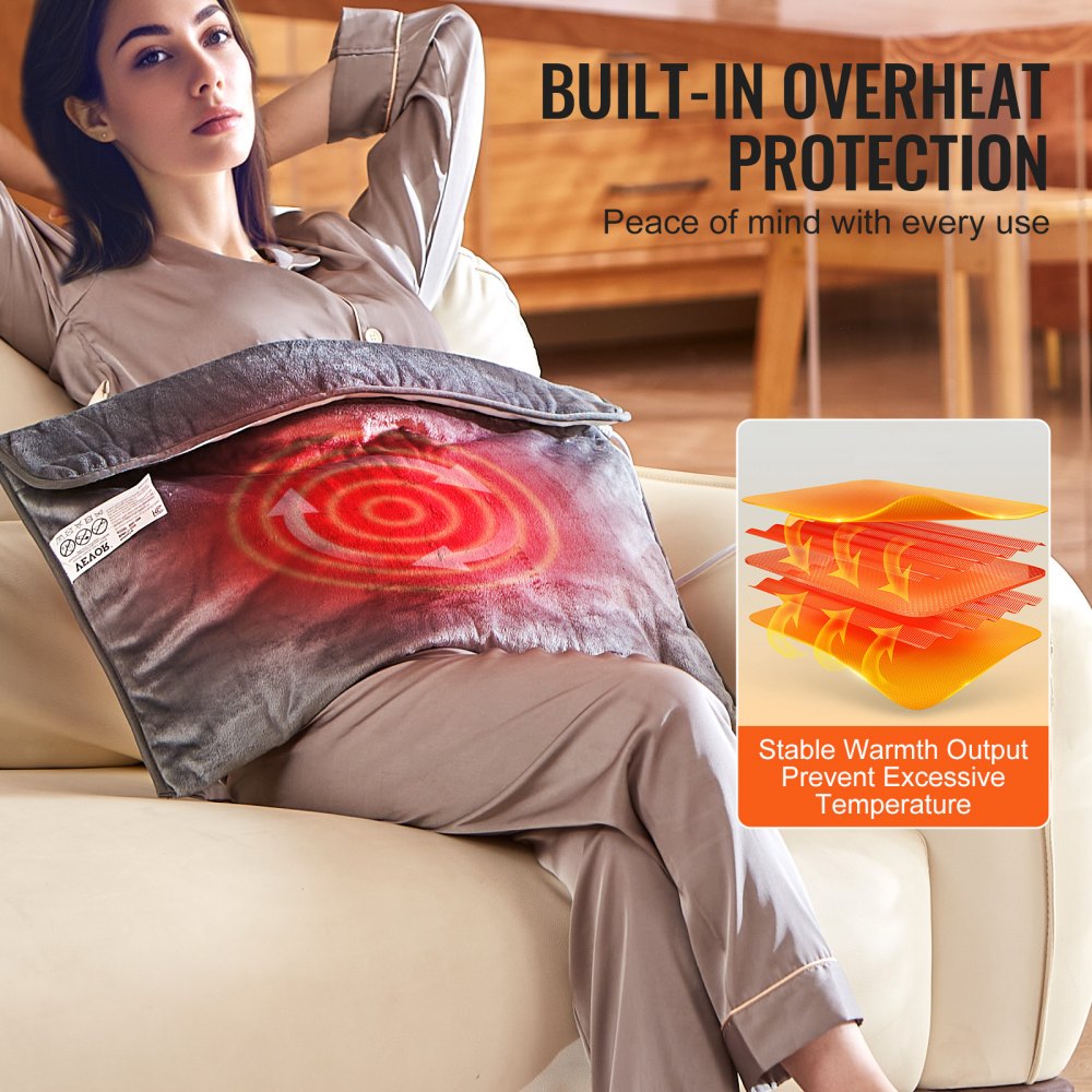 Electric Heated Foot Warmer Soft Flannel Foot Heating Pad 21.5" x 19.0"