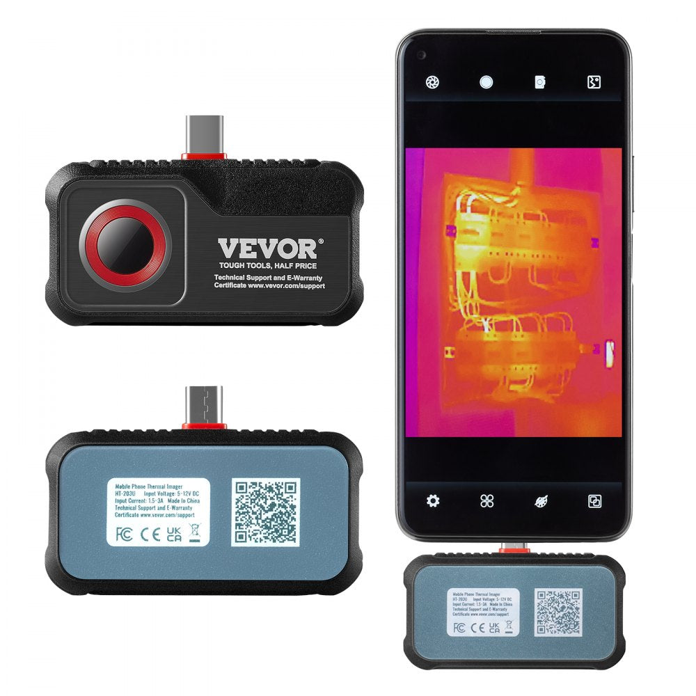 Thermal Imaging Camera for Android, 256 x 192 IR Resolution Infrared Thermal Imager with Visual Camera, 25Hz Refresh Rate Thermal Camera for Smartphone/Tablet, -4-1022°F Temperature Range, IP54