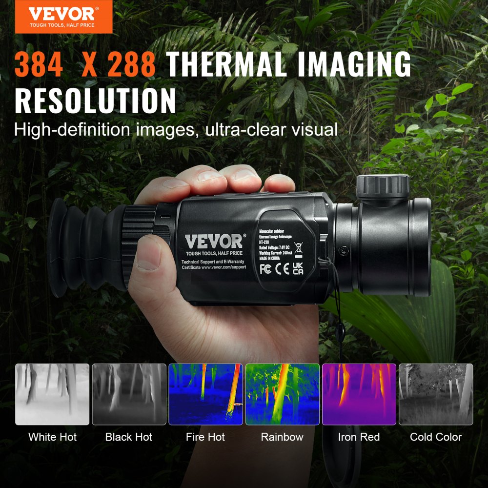 Thermal Imager Monocular Hunting Imaging Telescope 1X -8X Zoom 0.39" OLED Scrren