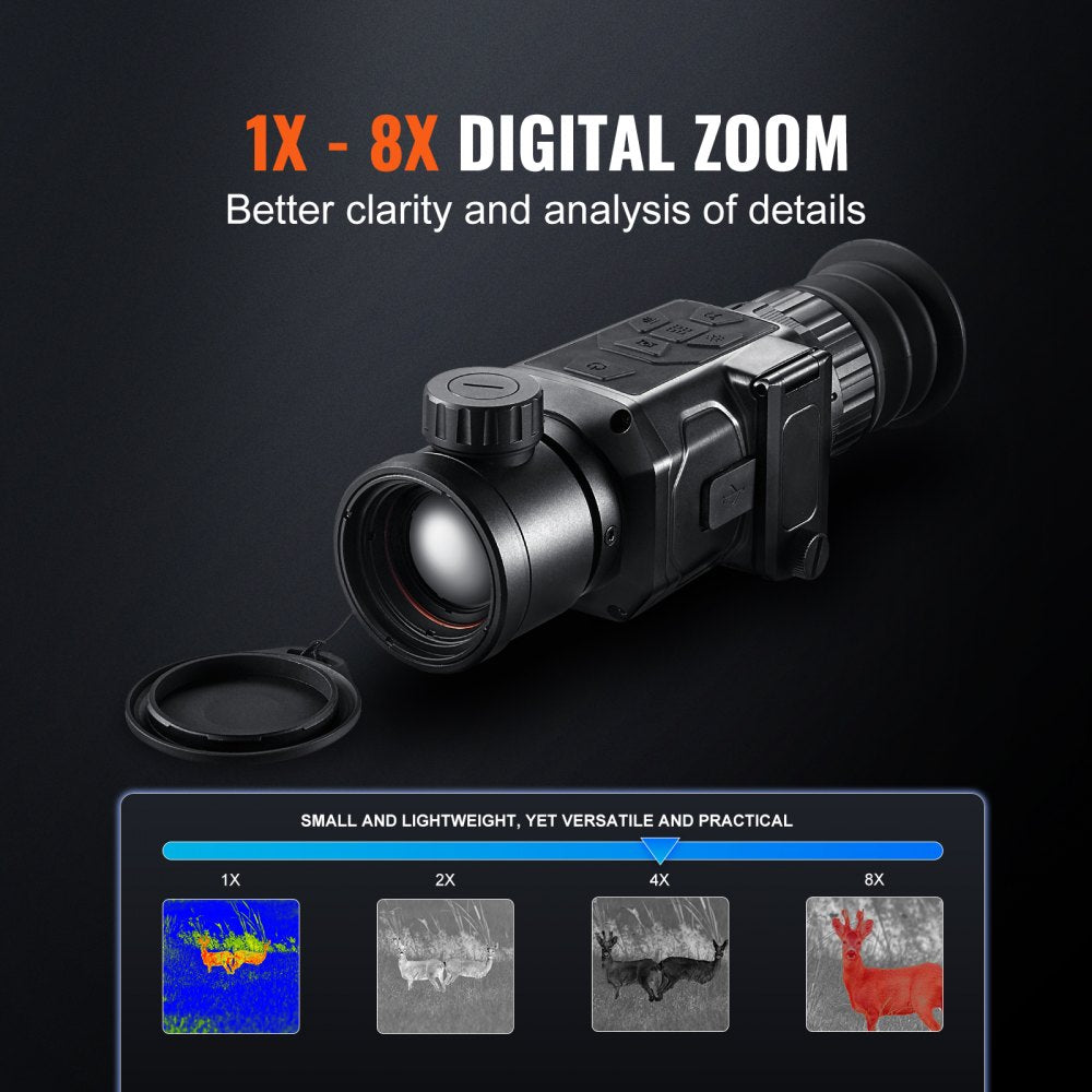 Thermal Imager Monocular Hunting Imaging Telescope 1X -8X Zoom 0.39" OLED Scrren