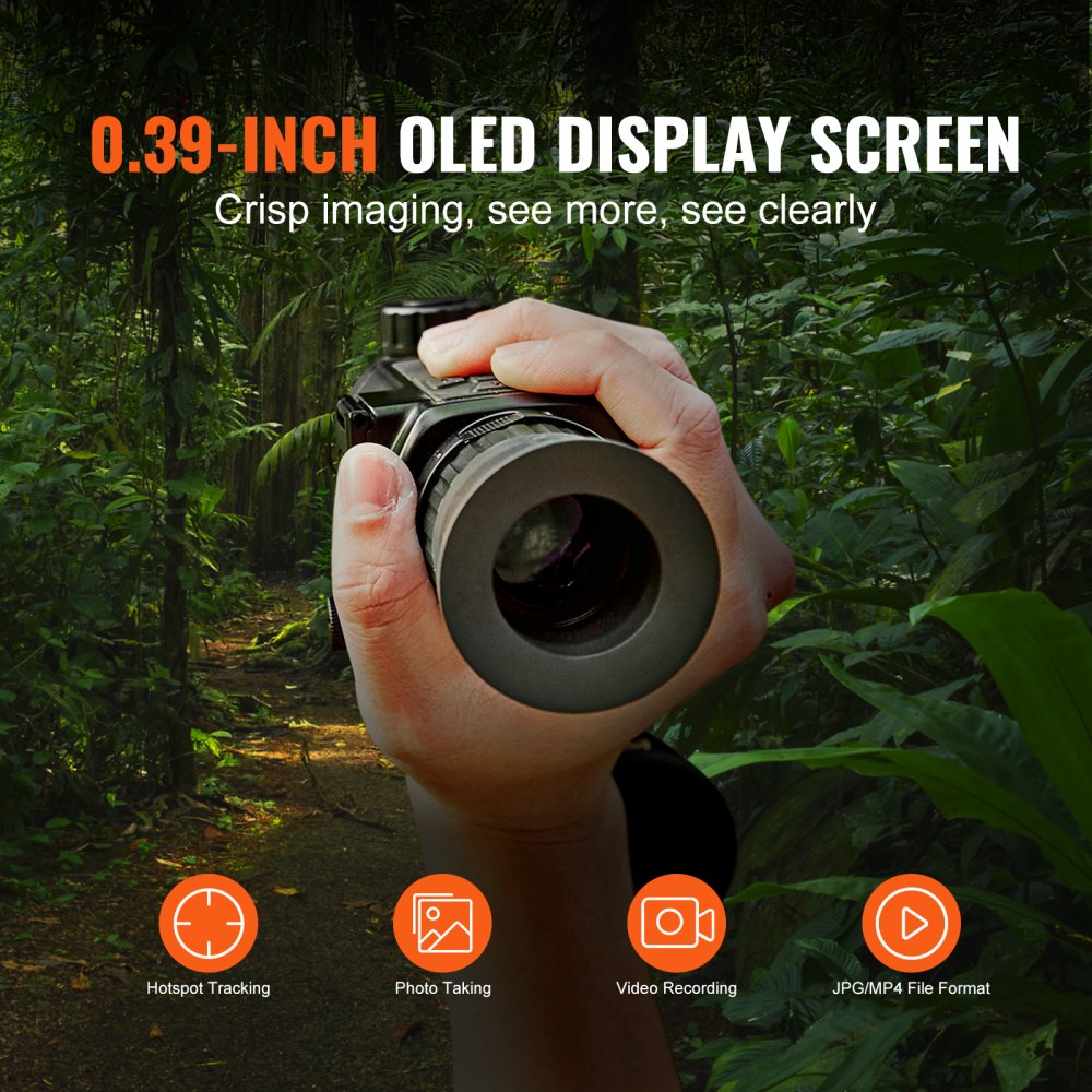Thermal Imager Monocular Hunting Imaging Telescope 1X -8X Zoom 0.39" OLED Scrren