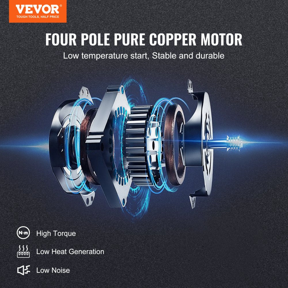 1/2 HP 2 Stage Rotary Vane Vacuum Pump, 7 CFM, 120V Air Conditioning Vacuum Pump, 1/4" SAE Male 3/8" SAE Male 1/2" ACME Male Inlet, for HVAC Repair, Refrigeration Maintenance, Resin Degassing