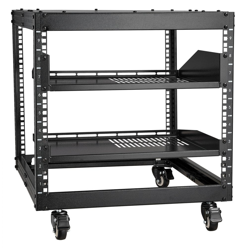 9U 4 Post Open Frame Server Rack Network Enclosure 23``-40`` Adjustable