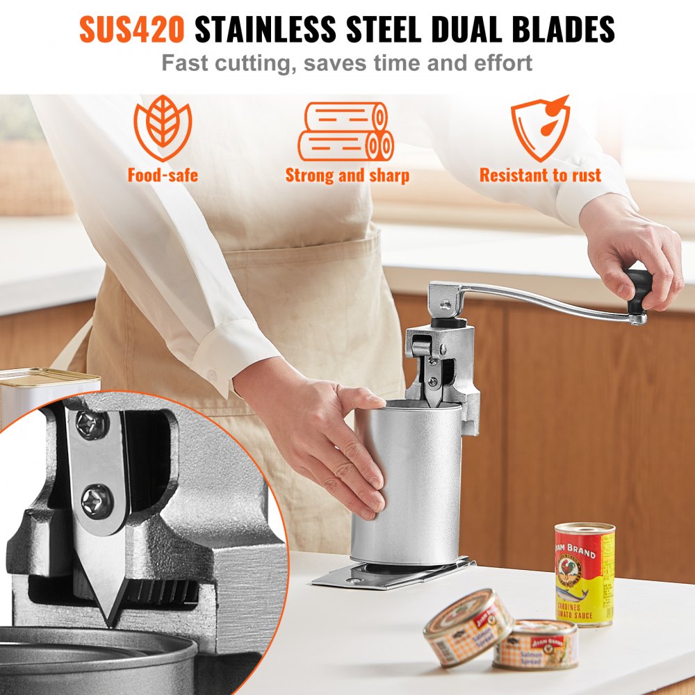 Manual Can Opener, Commercial Table Opener for Large Cans, Heavy Duty Can Opener with Base, Adjustable Height Industrial Jar Opener For Cans Up to 11.8" Tall, for Restaurant Hotel Home Bar
