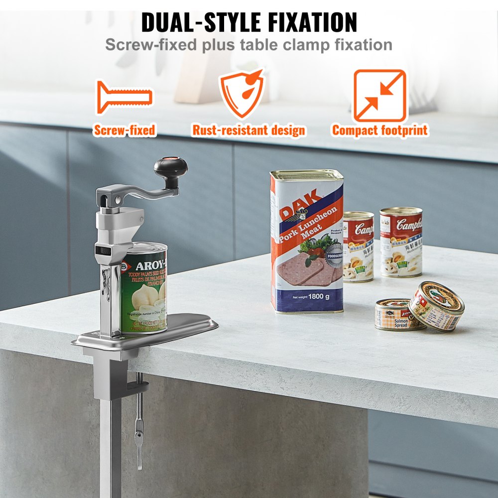 Manual Can Opener, Commercial Table Clamp Opener for Large Cans, Heavy Duty Can Opener with Base, Adjustable Height Industrial Jar Opener For Cans Up to 11.8" Tall, for Restaurant Hotel Home Bar