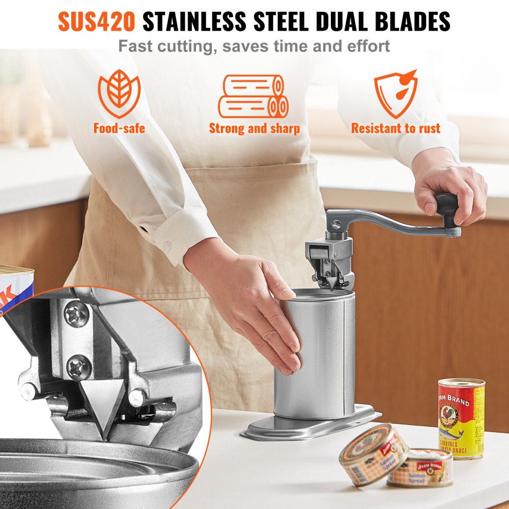 Manual Can Opener, Commercial Table Clamp Opener for Large Cans, Heavy Duty Can Opener with Base, Adjustable Height Industrial Jar Opener For Cans Up to 11.8" Tall, for Restaurant Hotel Home Bar