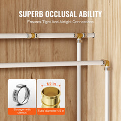 Brass clamp-style NPT pipe fittings with 3/4 inch diameter and strong clamp connections.