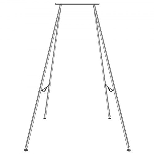 A chrome-plated steel aerial yoga frame standing 9.67ft tall with a 551lbs load capacity.