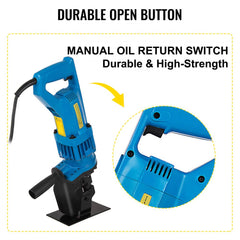 Electric hydraulic hole puncher with a 900W motor and five standard dies for precise punching.