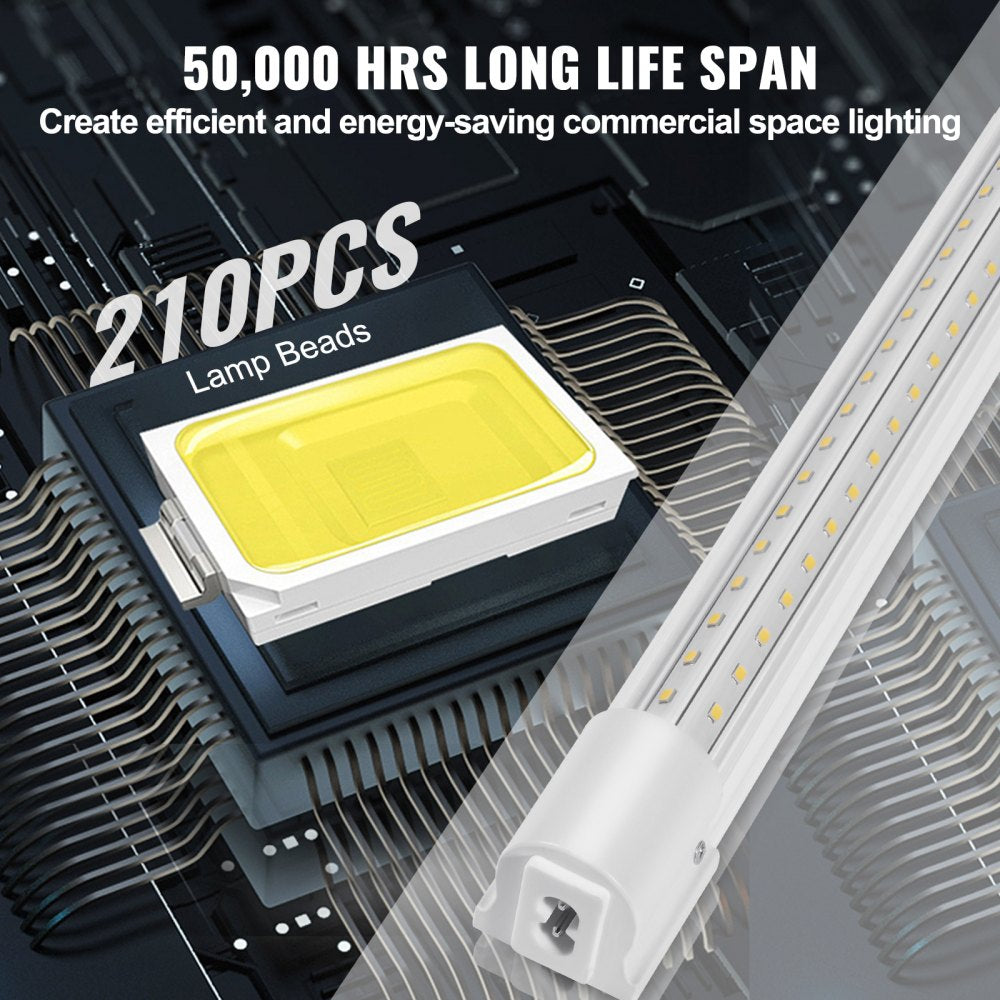10 Pack LED Shop Light, 4 FT, 40W Linkable Shop Light Fixture, 5000 LM Ceiling Lights 59 in Power Cords with ON/OFF Switch 48 in Connector Cables, for Garage Warehouse Home Workkshop and Office