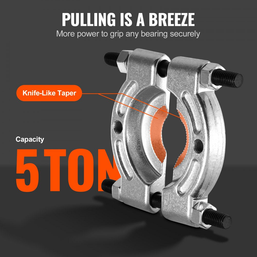 Bearing Puller Kit 14-Piece, 5 Ton Bearing Separator, Pinion Wheel Bearing Removal Kit with 2" and 3" Jaws, Bearing Separator and Puller Set, Heavy Duty Bearing Splitter Tool Kit with Case