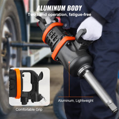 1 Inch Air Impact Wrench, Up to 5175 ft-lbs Beast Reverse Torque Output Pneumatic Impact Gun w/ 8 Inch Extended Anvil for Repairs and Maintenance of Heavy Duty Machinery / Semi-Truck / Bus