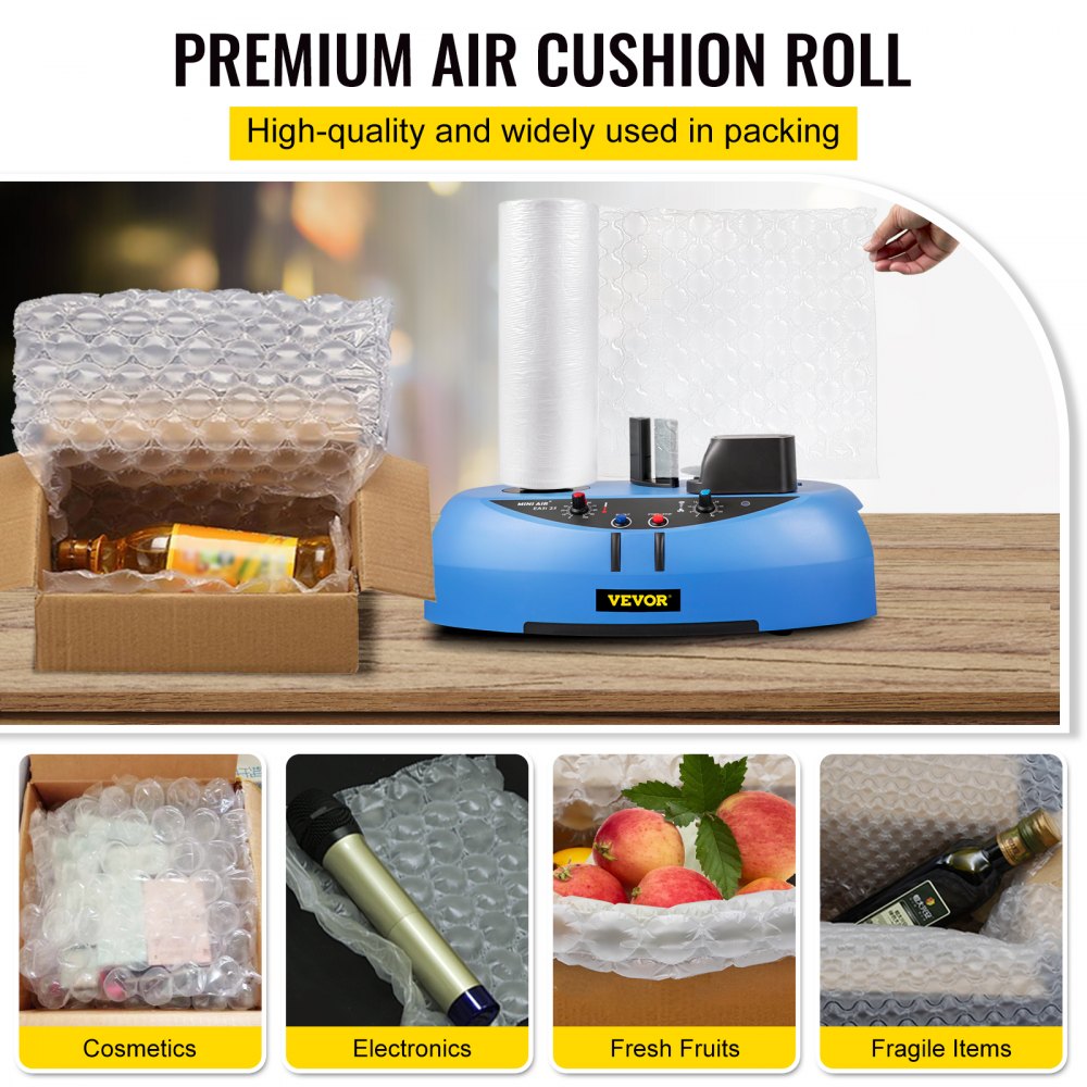 Air Cushion Film, 984Ft Length Air Pillow Bubble Bags Film, 16 Inch Width Film, Roll Bubble Bags Film for Wrap Machine