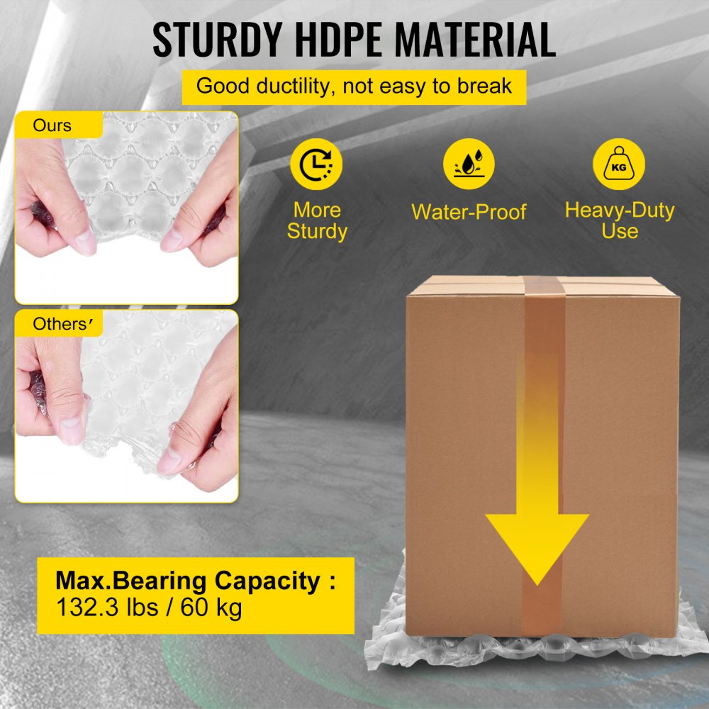 Air Cushion Film, 984Ft Length Air Pillow Bubble Bags Film, 16 Inch Width Film, Roll Bubble Bags Film for Wrap Machine