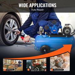 Bostome 10HP air compressor pump head with three cylinders and oil-lubricated system.