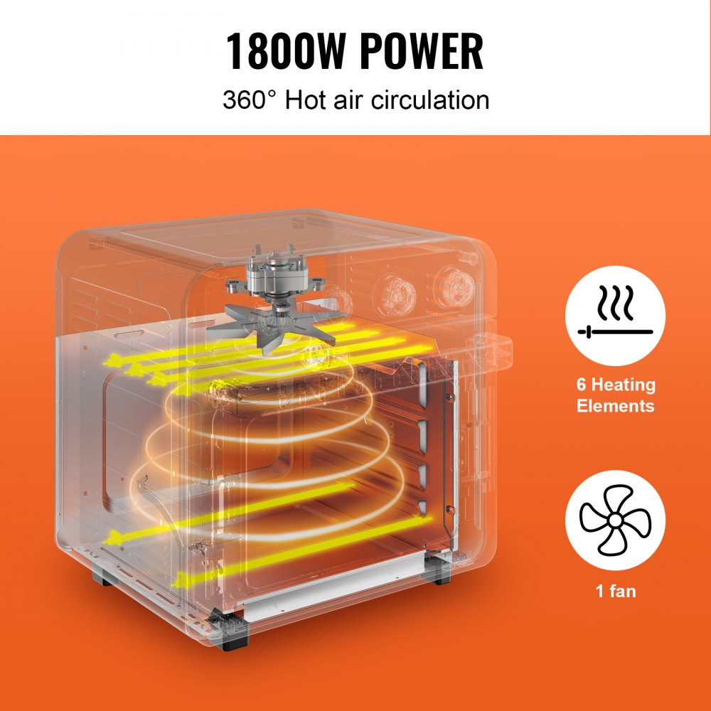 7-IN-1 Air Fryer Toaster Oven, 18L Convection Oven, 1700W Stainless Steel Toaster Ovens Countertop Combo with Grill, Pizza Pan, Gloves, 6 Slices Toast, 10-inch Pizza, Home and Commercial Use