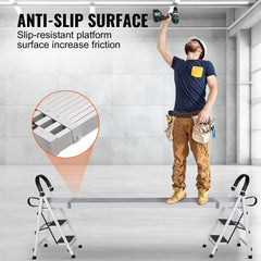 Telescoping aluminum work plank adjusts from 6 to 9 feet and supports up to 500 lbs.