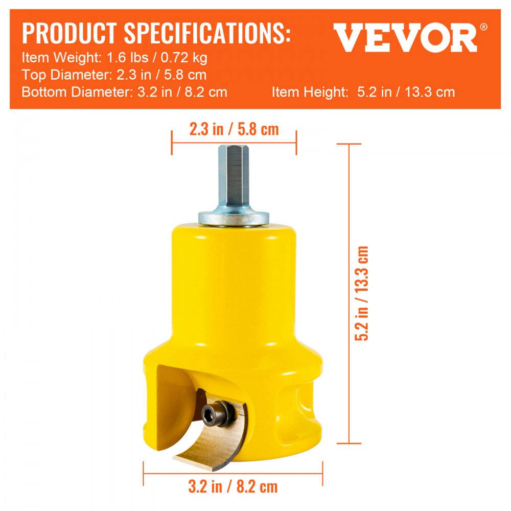 Tenon Cutter, 1.5" / 38 mm Diameter, with Dual Curved Blades & Button Screws Home Master Kit, Premium Aluminum & Steel Log Furniture Cutter, Commercial Woodworking Tool for Home Beginner DIY
