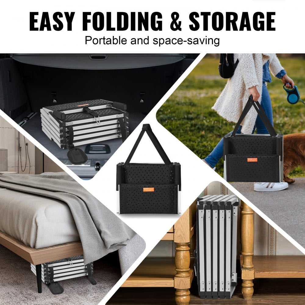 Bostome 5-step folding dog stairs with aluminum frame and non-slip surface for secure access.