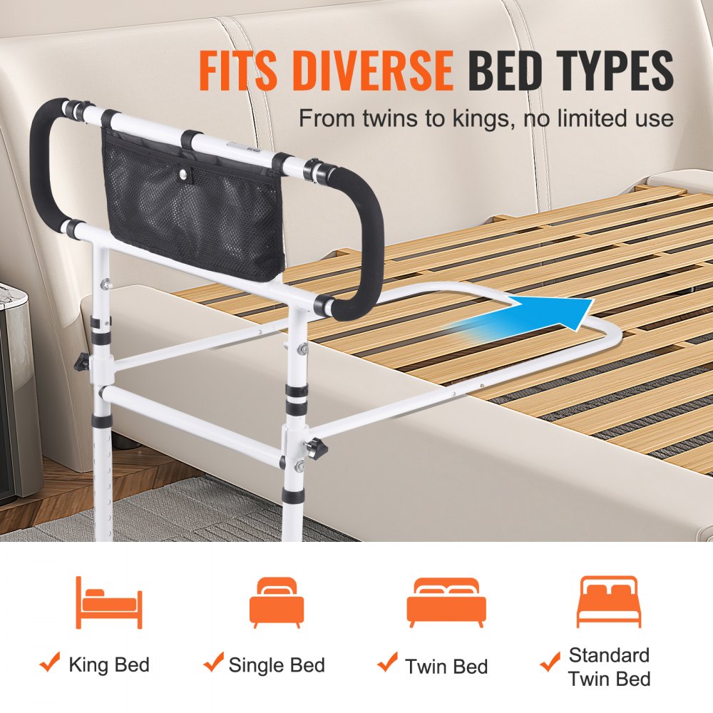 Bed Rails for Elderly Adults 180° Foldable Bed Rails for Seniors 450LBS