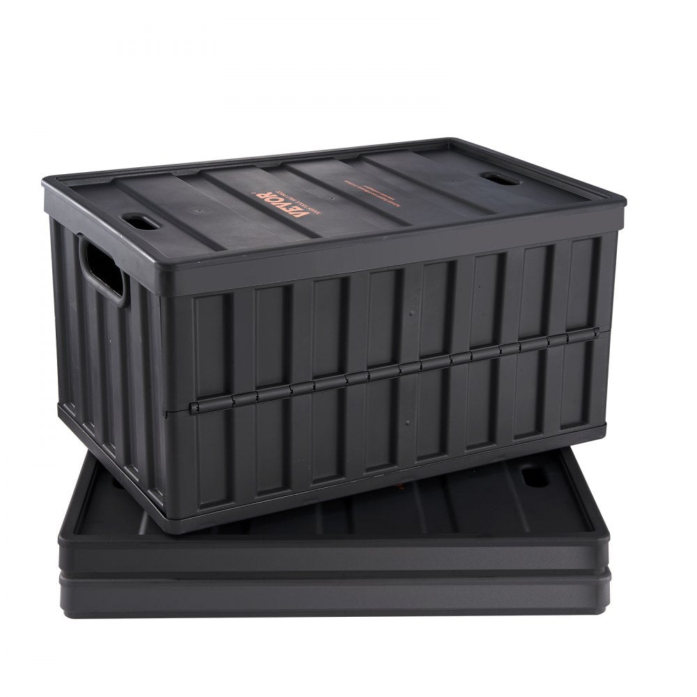 Collapsible Storage Bins with Lids, 65L 3 Packs, Folding Plastic Stackable Utility Crates with Handles, Large Heavy Duty Containers for Clothes, Toys, Books, Snack, Shoes, and Grocery Organizing
