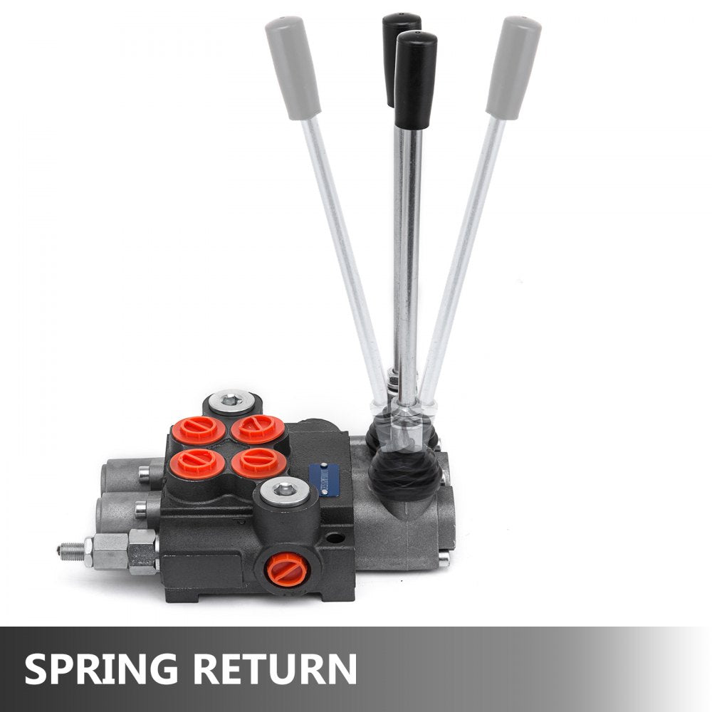 Bostome 2 spool hydraulic directional control valve with durable cast iron construction.