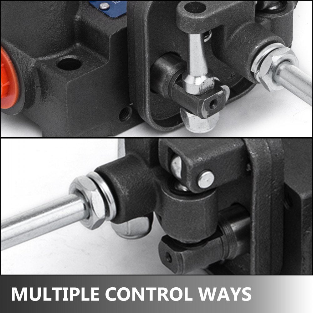 Bostome 2 spool hydraulic control valve with joystick for precise hydraulic system control.