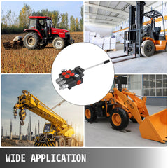 Bostome 2 spool hydraulic control valve with joystick for precise double acting operation.