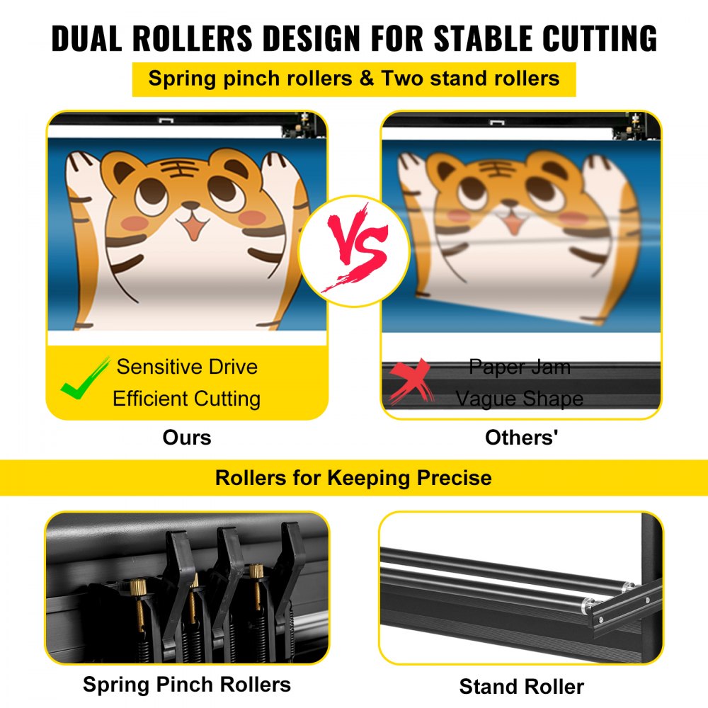 Bostome 34" vinyl cutter plotter machine with stand and 20 blades, featuring a digital display.