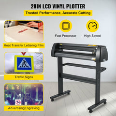 Bostome 28" vinyl cutter plotter machine with adjustable speed and force settings.