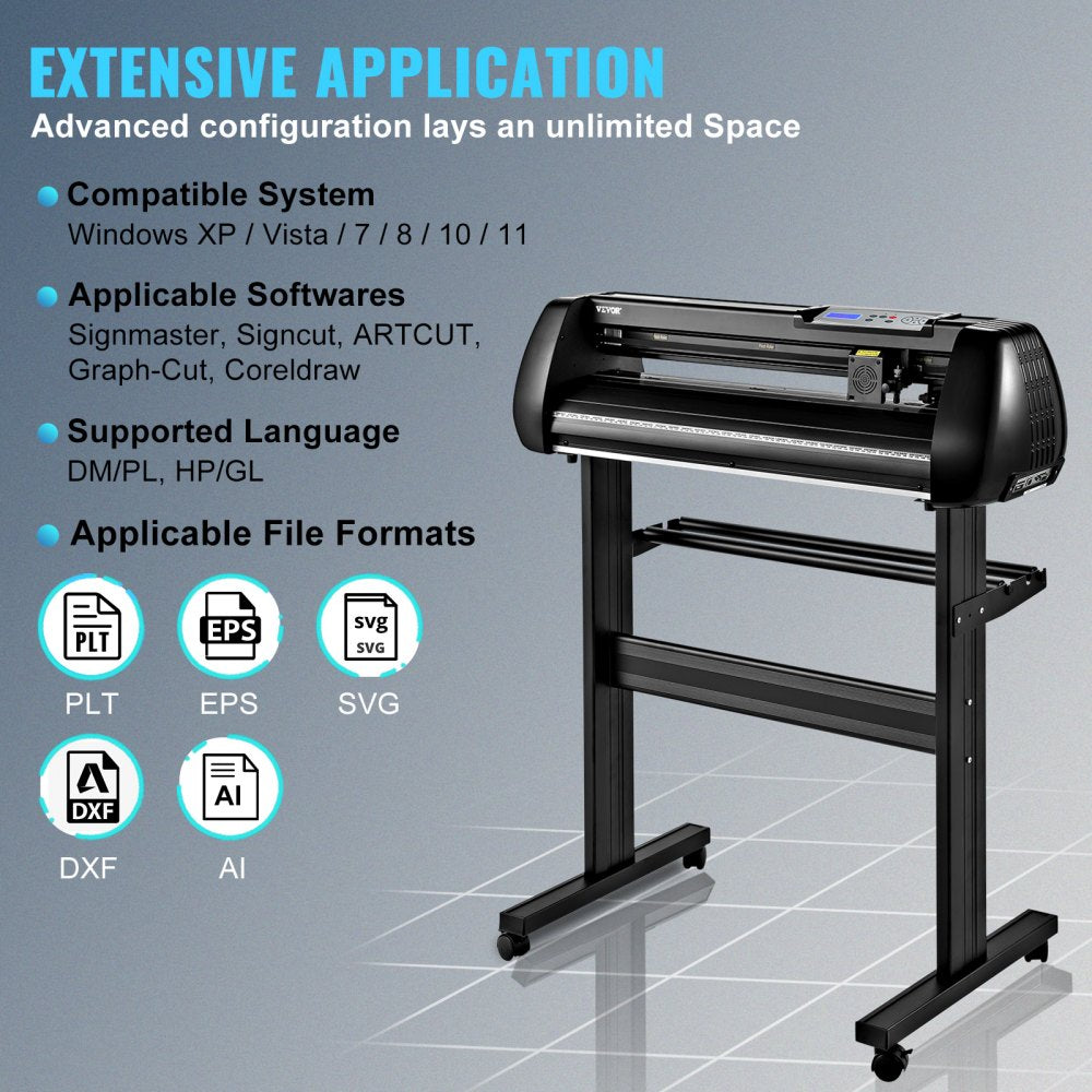 Bostome 34-inch vinyl cutter plotter machine with Bluetooth and SignMaster software.