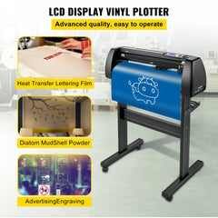 Bostome 28" vinyl cutter plotter machine with LCD display and SignMaster software for precise cutting.