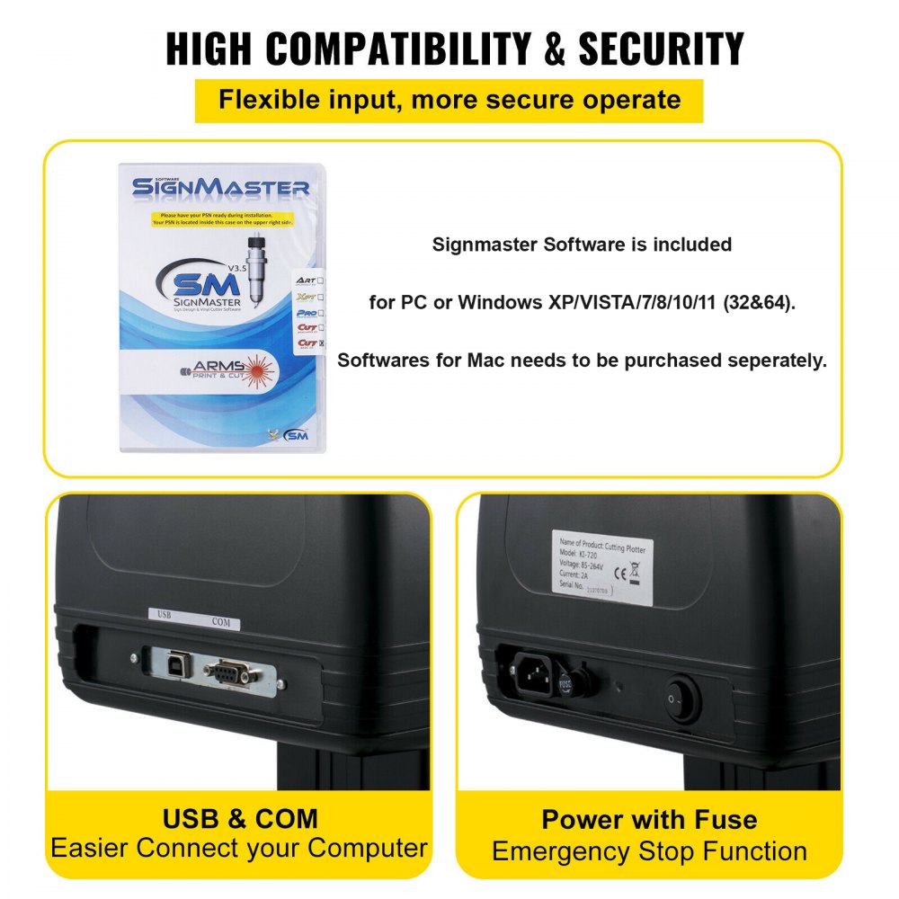 Bostome 28" vinyl cutter plotter machine with LCD display and SignMaster software.