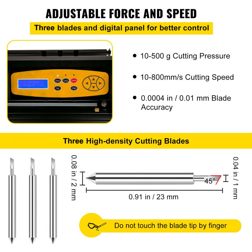 28-inch vinyl cutter plotter machine with adjustable rollers and LED digital panel.