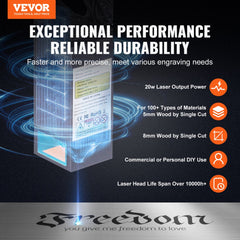 Bostome 20W Laser Engraver with a 15.7"x15.7" workspace for wood, metal, and acrylic projects.