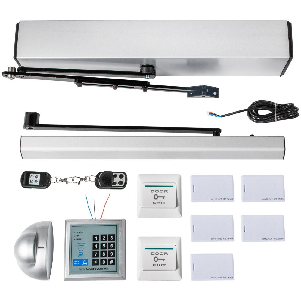 Automatic Door Opener 110-240V, Handicap Door Opener 22 Lbs, Automatic Swing Door Opener 50 W Swing Door Opener 120 Degrees Adjustable Aluminum Alloy and Stainless Steel Electric Door Opener