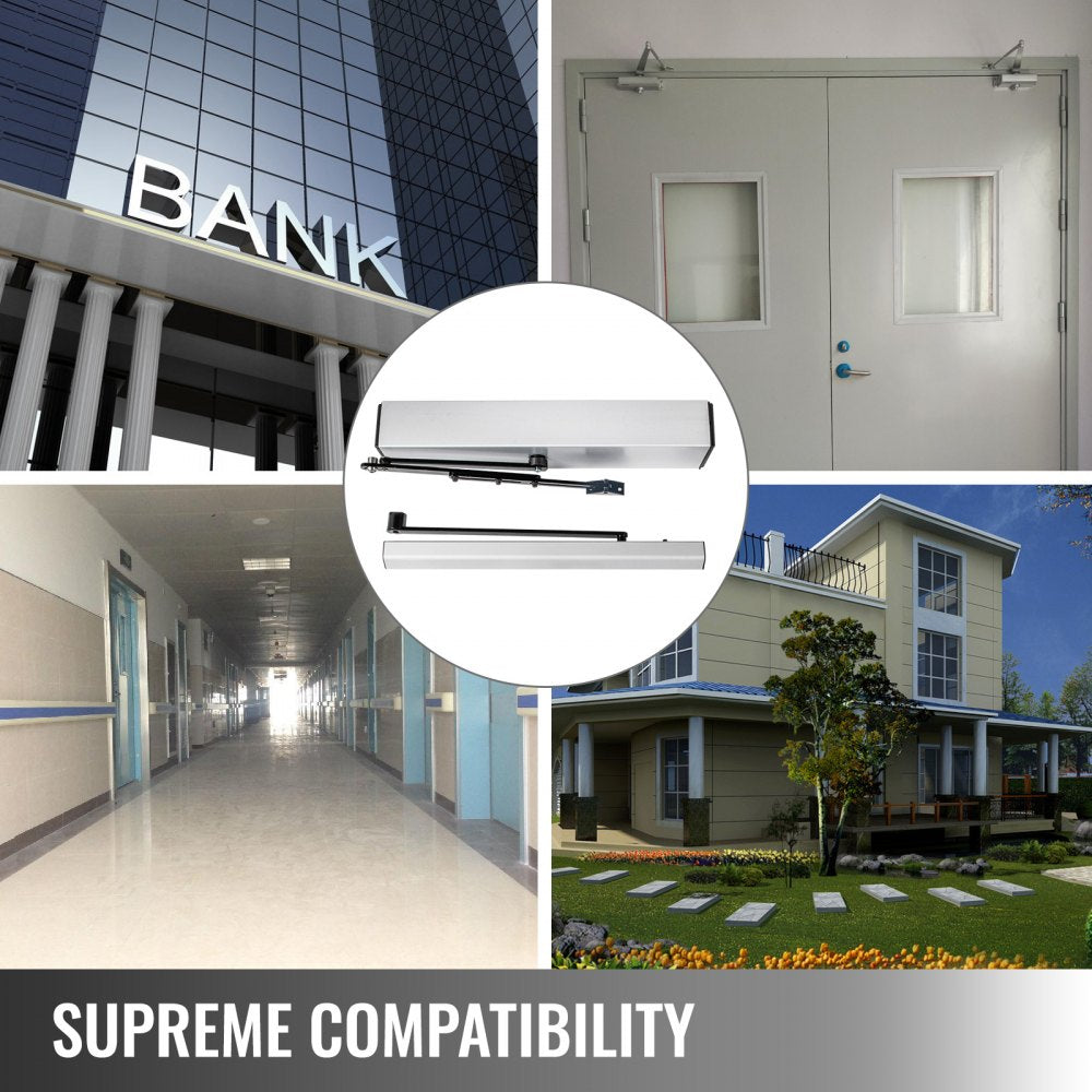 Automatic Door Opener 110-240V, Handicap Door Opener 22 Lbs, Automatic Swing Door Opener 50 W Swing Door Opener 120 Degrees Adjustable Aluminum Alloy and Stainless Steel Electric Door Opener
